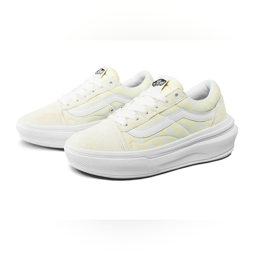 Vans Old Skool Overt CC Platform Shoe Sneaker White Check Mens 3.5 Womens 5 new